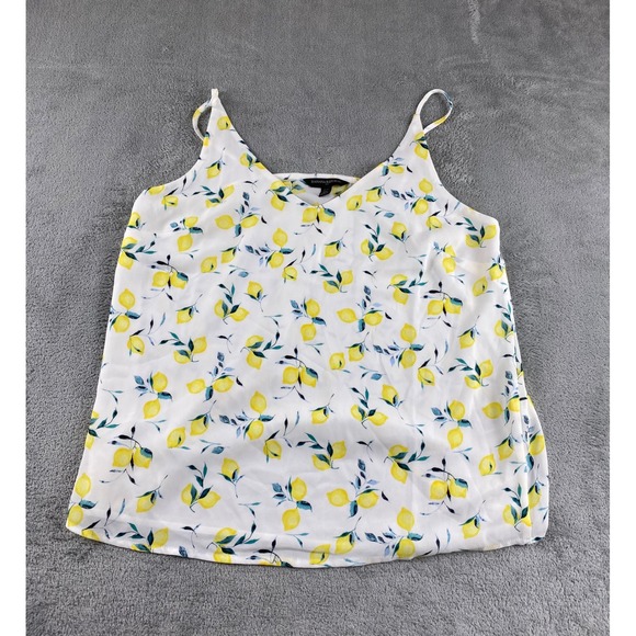 Banana Republic Tops - Banana Republic Petite Lemon Print Cami Tank Top Womens MP White Yellow